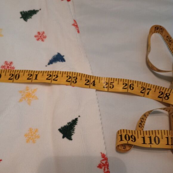 Women's Corduroy Maxi Art To Wear Jumper. White, Christmas Trees Pockets *Read* - Picture 7 of 10